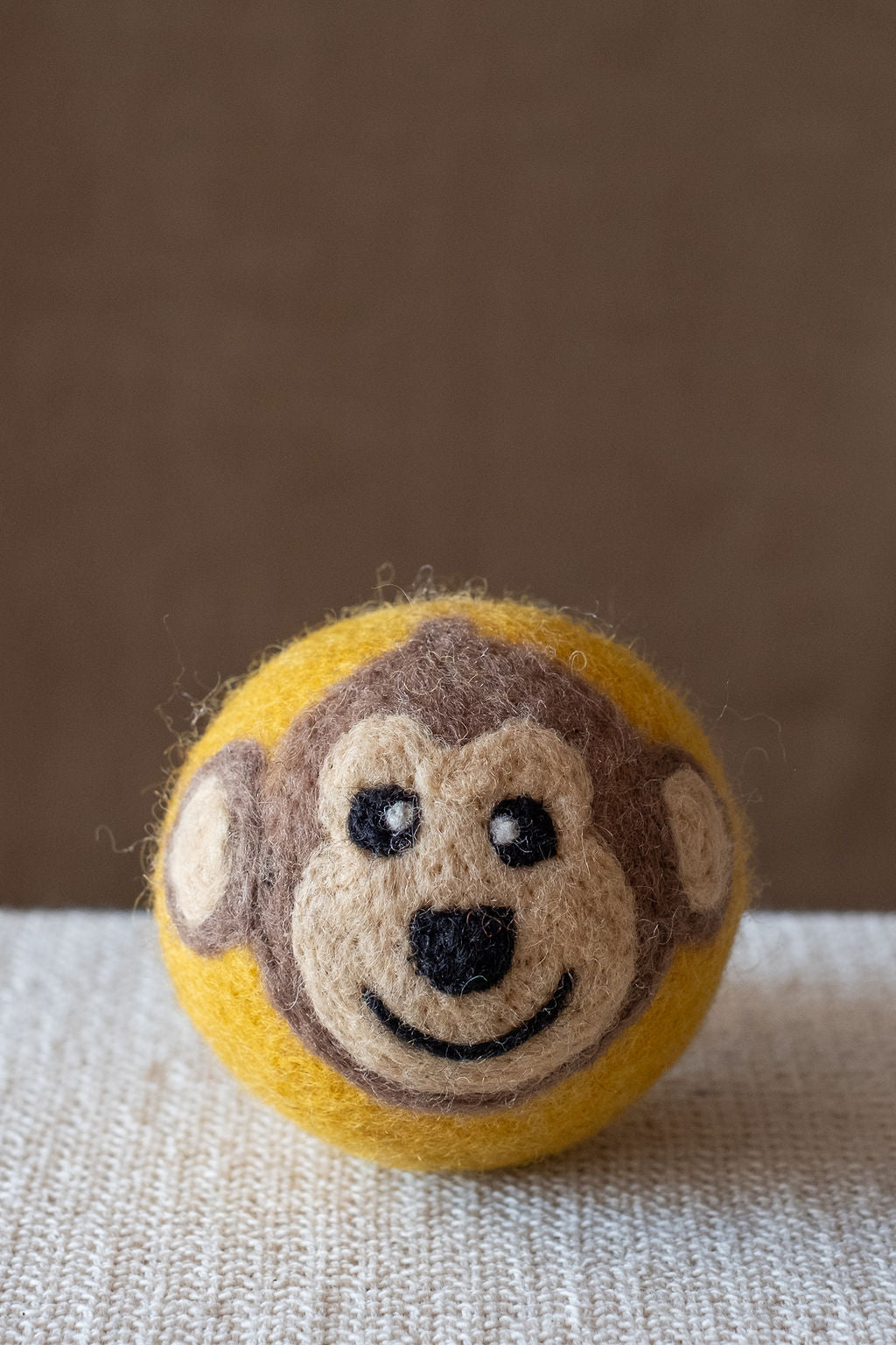 Monkey wool dryer ball, studio photo