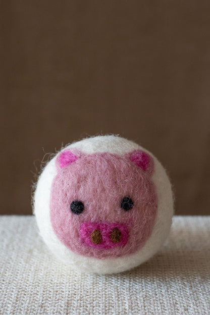 Pig wool dryer ball, studio photo