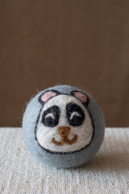 Panda wool dryer ball, studio photo