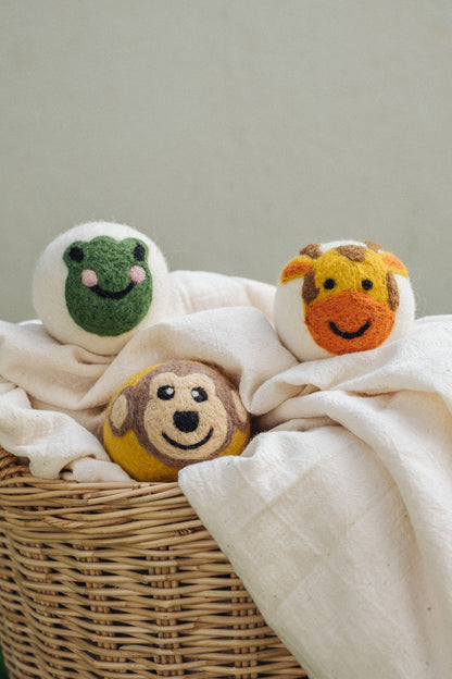 Monkey wool dryer ball, in use photo