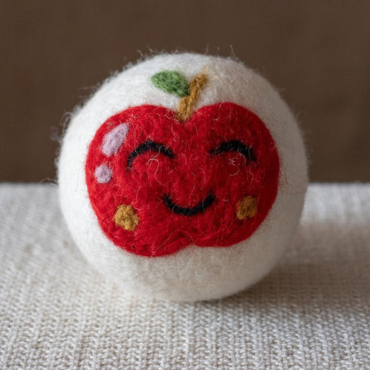 Apple wool dryer ball, square crop