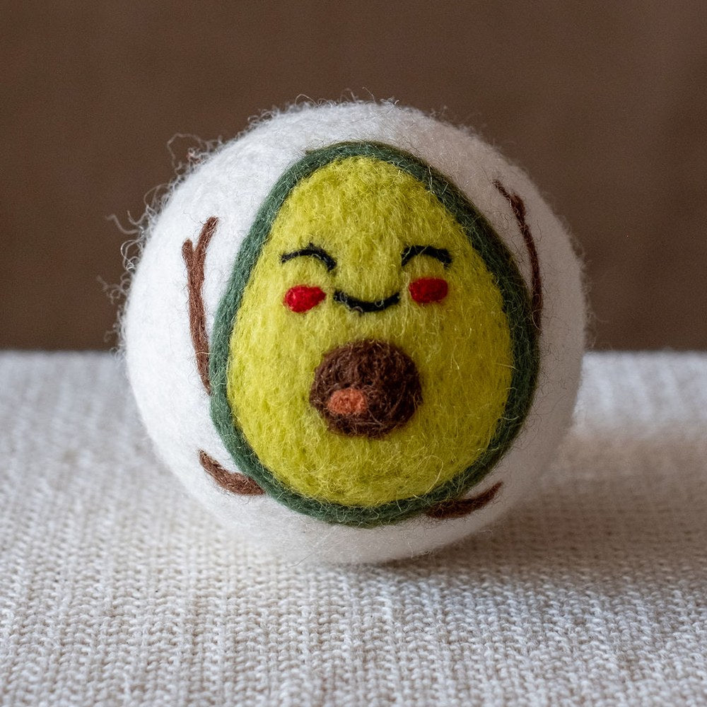Avocado wool dryer ball, square crop