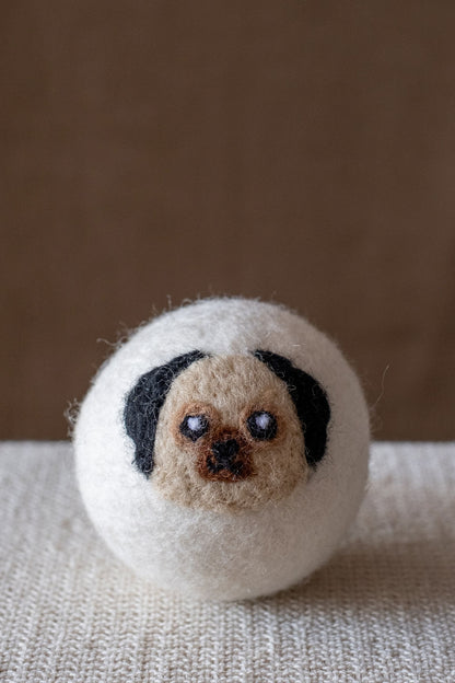 Dogs set wool dryer ball, theme photo