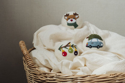 Reindeer set wool dryer ball, theme photo