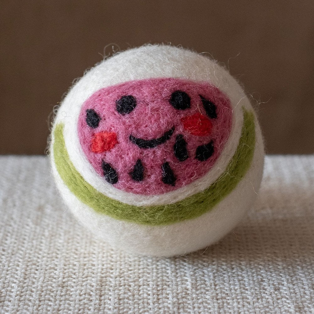 Watermelon wool dryer ball, square crop