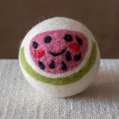 Watermelon wool dryer ball, square crop