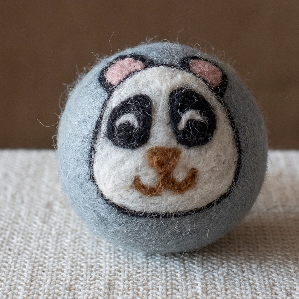 Panda wool dryer ball, square crop