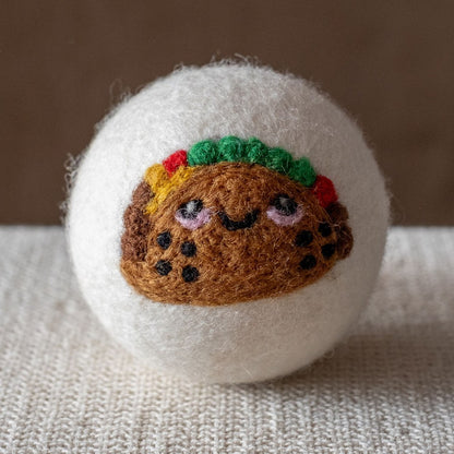 Taco wool dryer ball, square crop