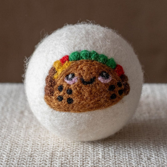 Taco wool dryer ball, square crop